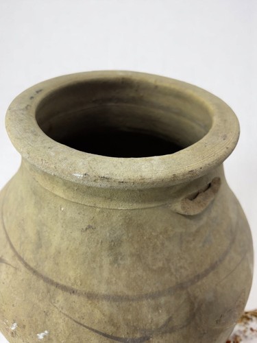 Turkish Terracotta vase, Turkish Olive Jar, Rustic, Glazed Pottery, Vintage Vase - Picture 9 of 10