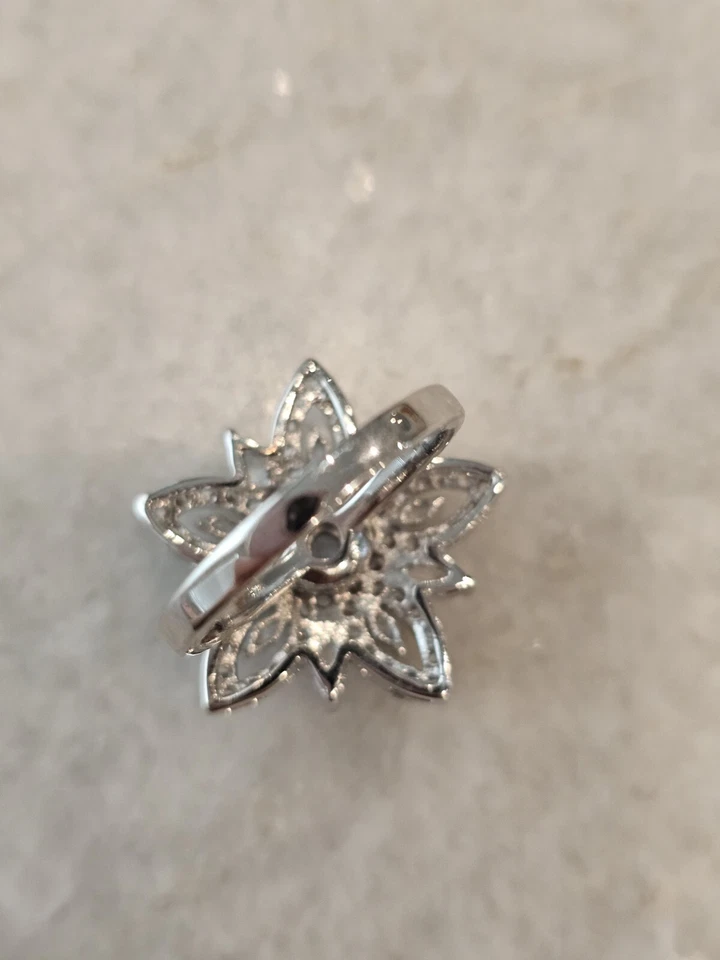 LOTE DE 3 Anillos Talla 8 Y 8.5, Perla, Zafiro Y Blanco ALTO BRILLO Y CALIDAD Foto 3 de 4