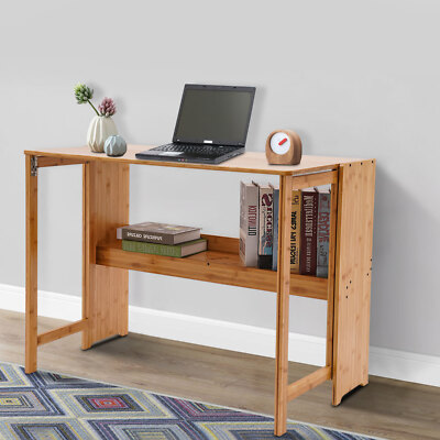 39.4'' Executive Desk Large Study Computer Desk with Storage Shelf f/ Home Office
