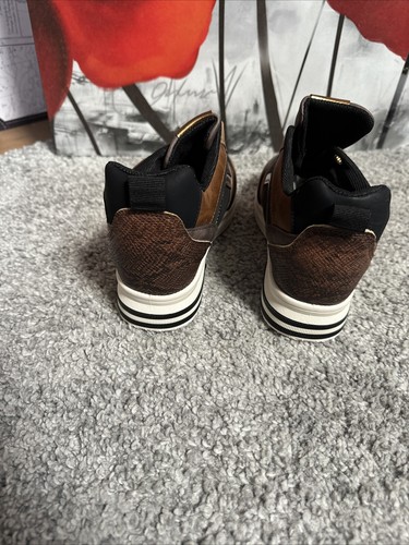 WOMENS COMFY FLAT LOW WEDGE HEEL LACE UP TRAINERS SPORTS PUMPS SHOES SIZE 6/39 - Picture 3 of 6