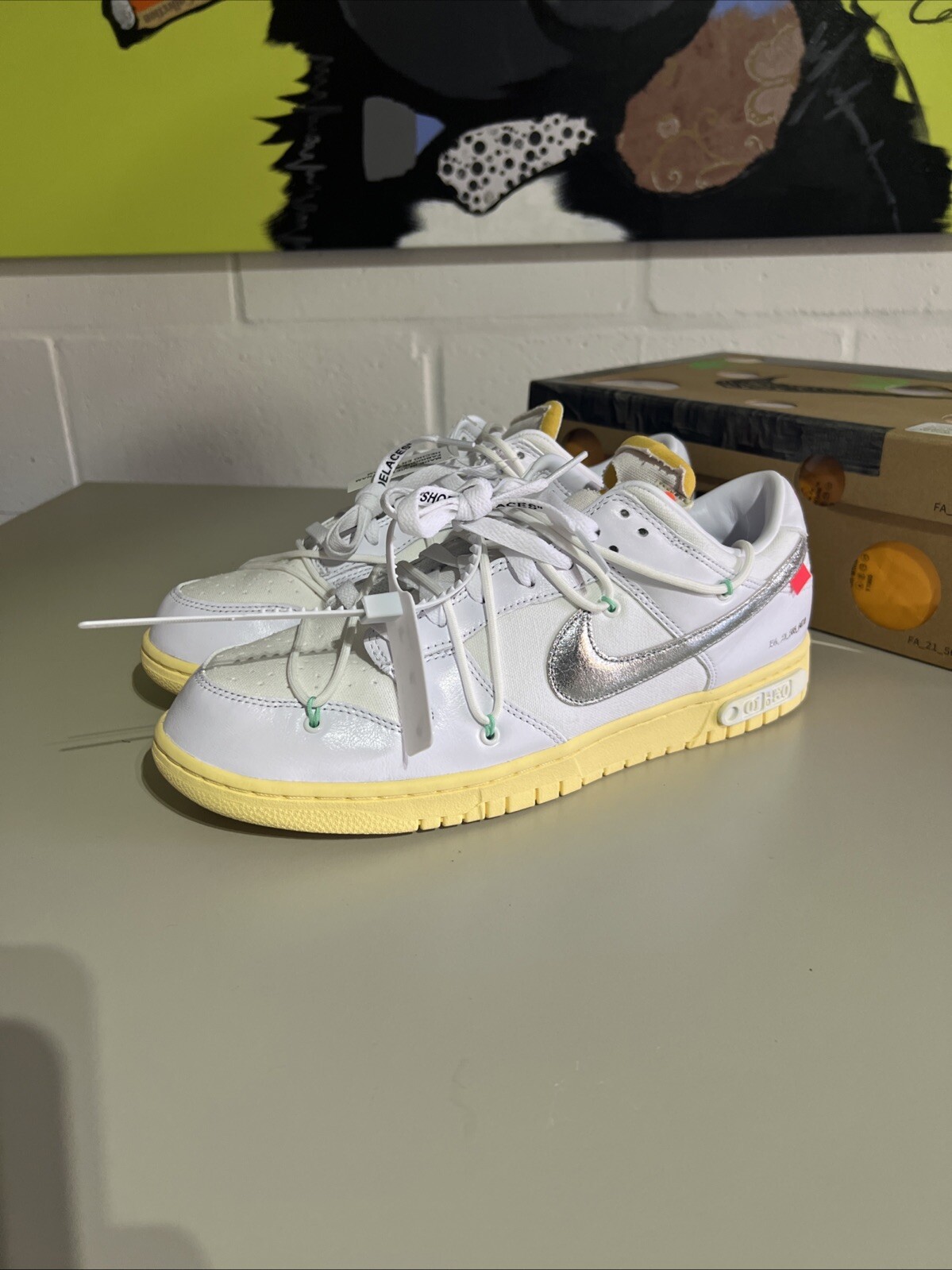 OFF WHITE X NIKE Taglia 12 Nike Off White x Dunk Low Lotto 01 di 50