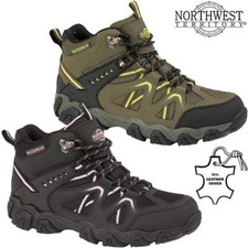 Ladies Womens Leather Walking Hiking Waterproof Ankle Boots Trainers Shoes Size