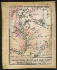 20" x 24" 1865 Map of Battlefield of Dinwiddie Courthouse Virginia
