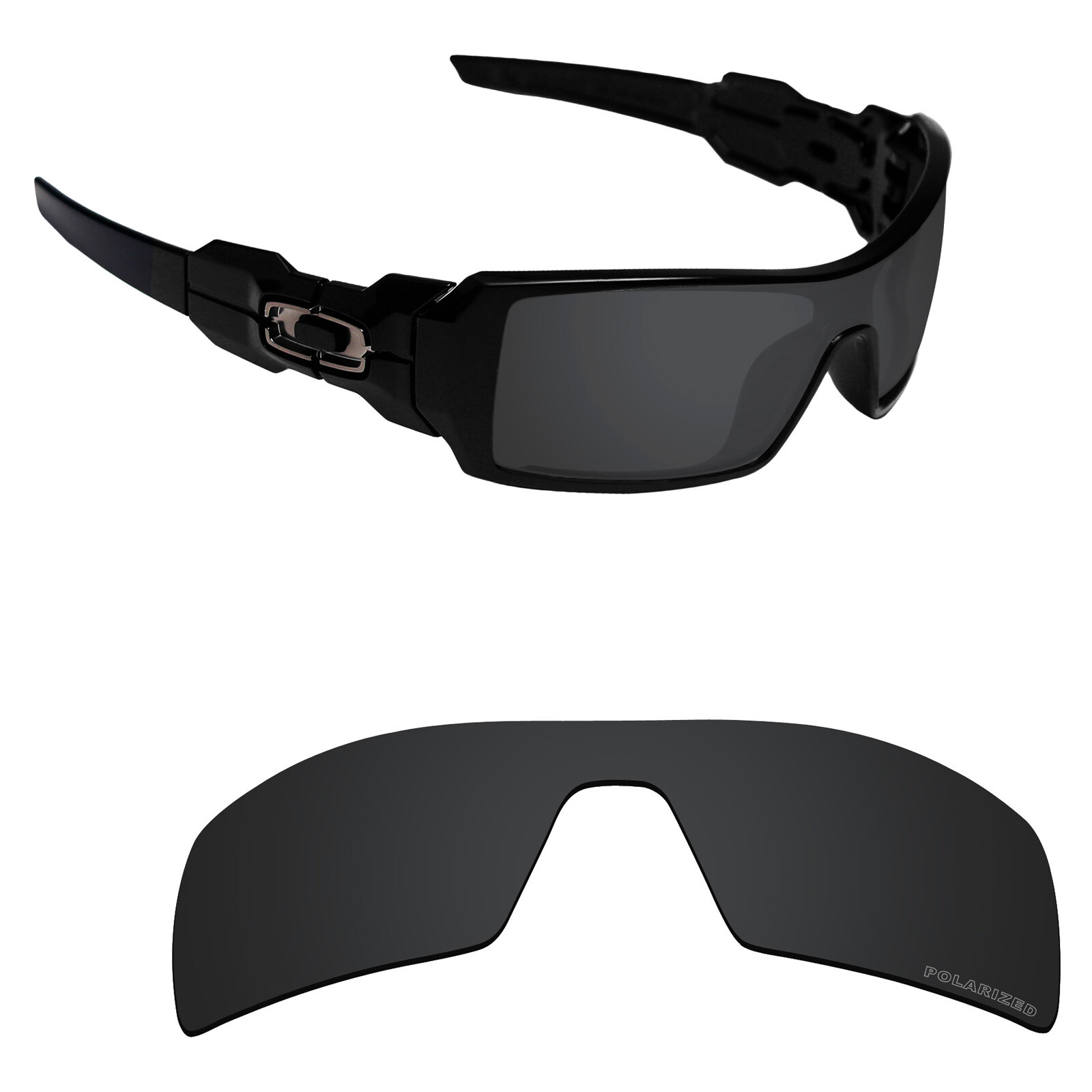 Hawkry SaltWater Proof Stealth Black Replacement Lenses for-Oakley Oil Rig