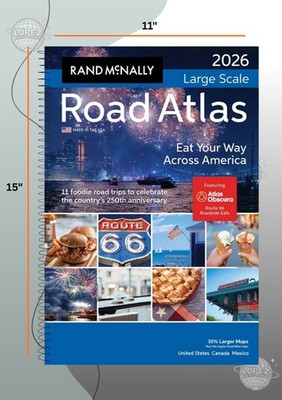 Rand McNally 2026 Large Scale Road Atlas Spiral Bound w/ Defects Please Read