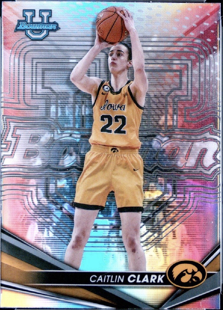 2022-23 Bowman Best University Caitlin Clark #50 Refractor Iowa Hawkeyes Fever