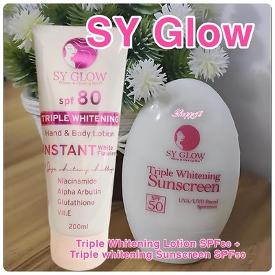 SY Glow Triple Whitening Lotion SPF80 + Triple Whitening Sunscreen SPF50