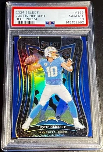 2024 Panini Select Justin Herbert Blue Prizm Suite Level PSA 10 GEM MINT #'d /99