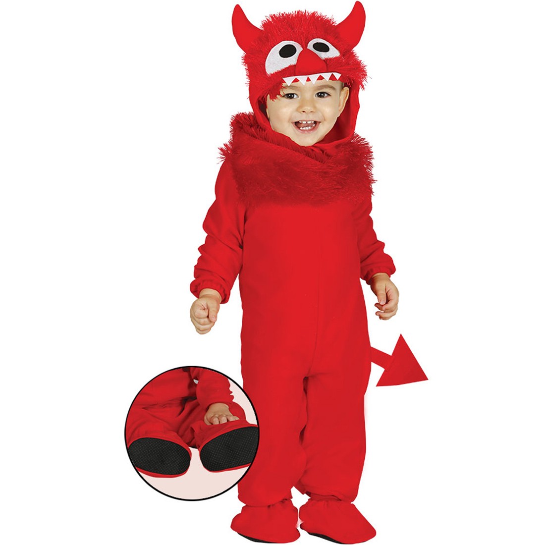 Süßes Monster Kostüm Rot Teufelchen Outfit Babykostüm 6 - 12 Monate 82 - 83 cm