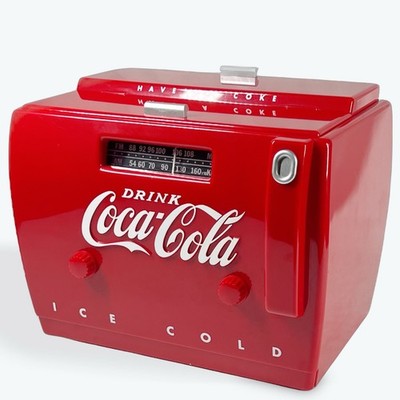 VTG 1980s Randix OTR-1949 Old-Tyme Coca-Cola Cooler Radio AM/FM Cassette Red