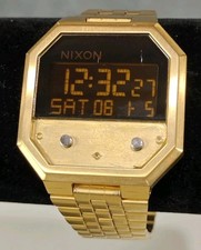 Nixon Men's Robot Rock Re-Run Gold Tone Digital Watch Retro-FOR PARTS OR REPAIR-