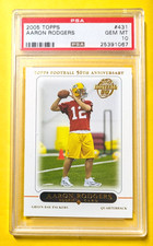 2005 Topps #431 Aaron Rodgers RC Rookie PSA 10 Steelers Centered