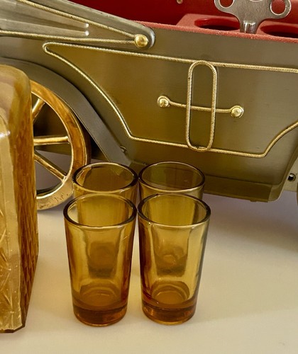 Juego de jarra de coche musical vintage, 1973, vasos ámbar, Hong Kong, vajilla retro - Imagen 16 de 20