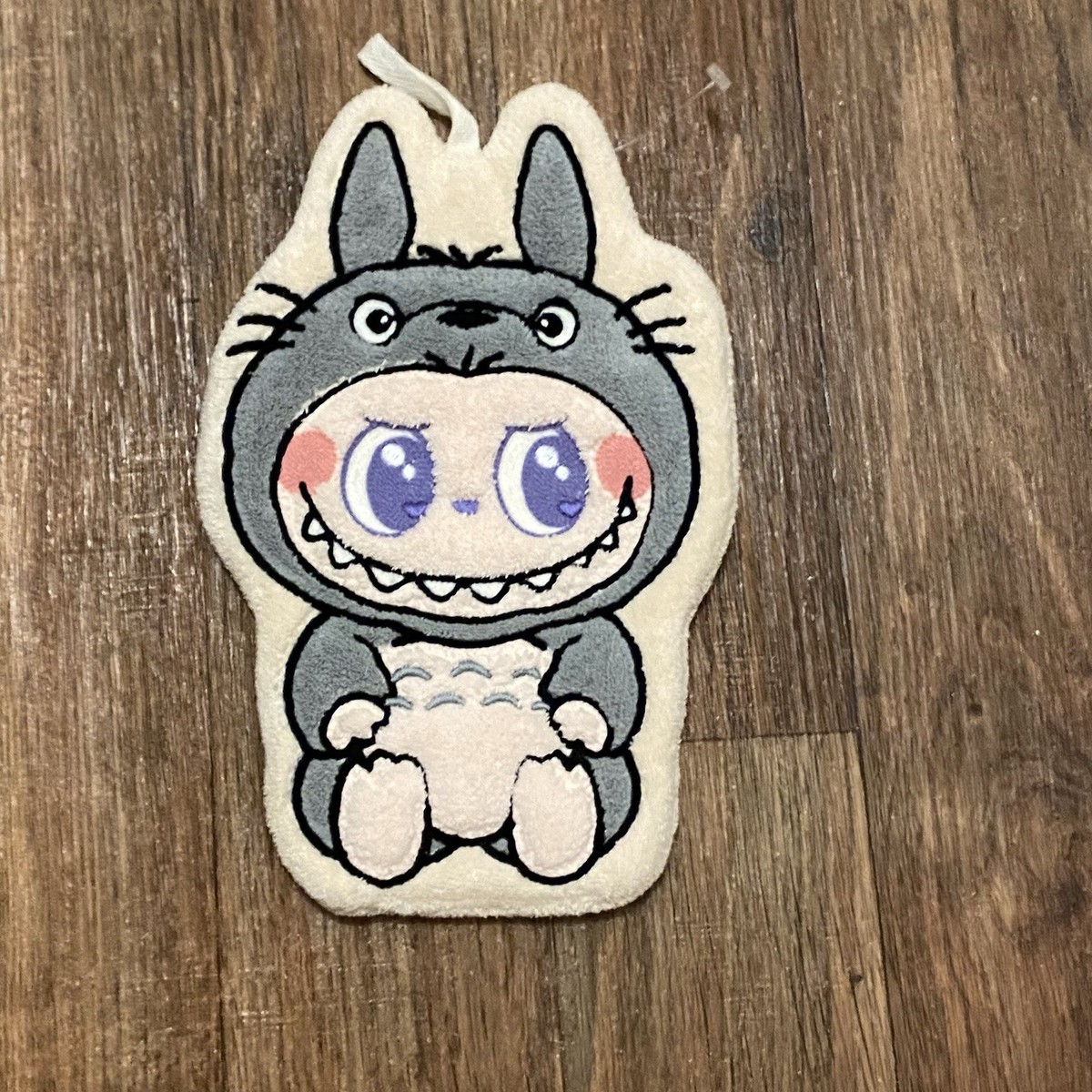 Labubu Monster In Totoro Costume Bath Wash Cloth Shaped 10”H X 6”W