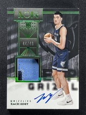2024-25 Panini Noir Zach Edey #370 Green RC Rookie Jersey Patch Auto RPA /49