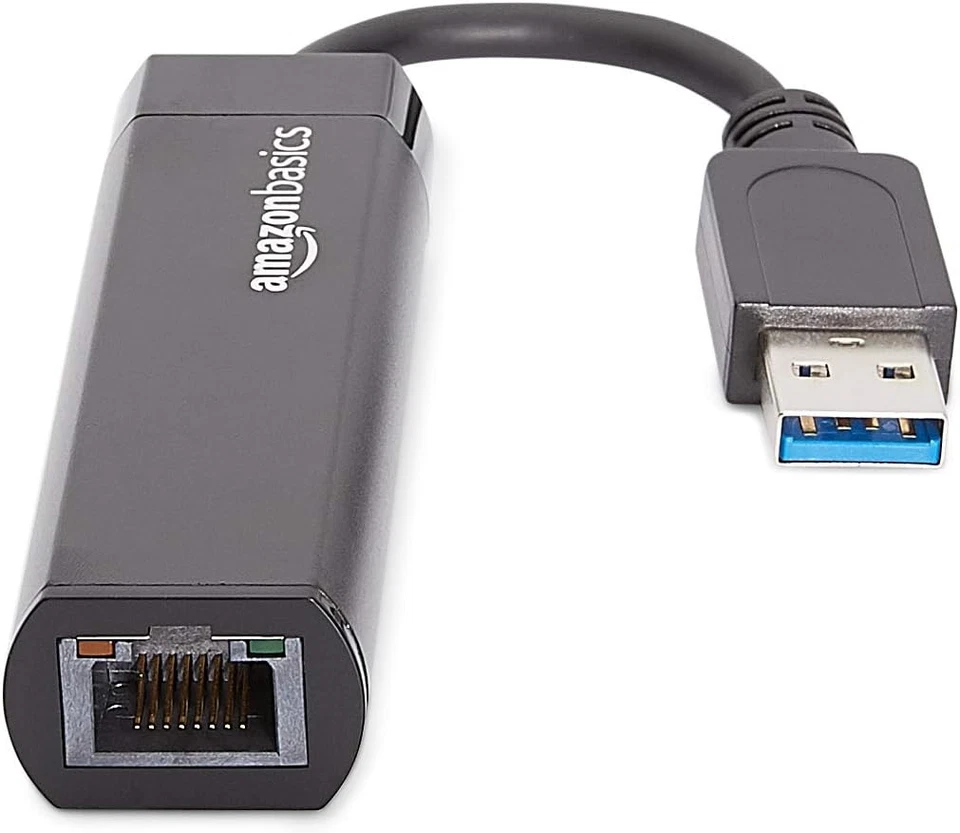 Amazon Basics USB 3.0 to 10/100/1000 Gigabit Ethernet Internet Adapter, Black - Image 3 of 4