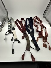Lot of 4 men's button-on adjustable suspenders. Nice Shape .