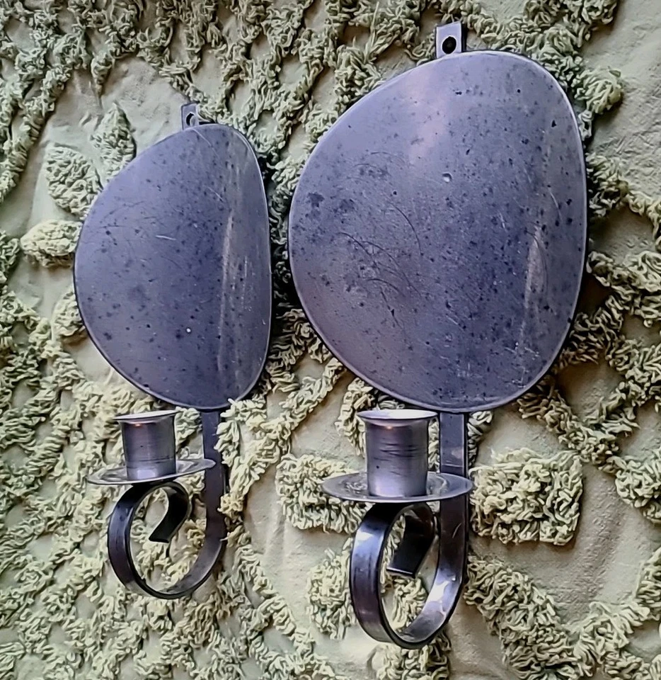 2 Apliques de Pared Vela Vintage Níquel Cepillado Metal Artes y Manualidades Americana 10" Foto 4 de 4