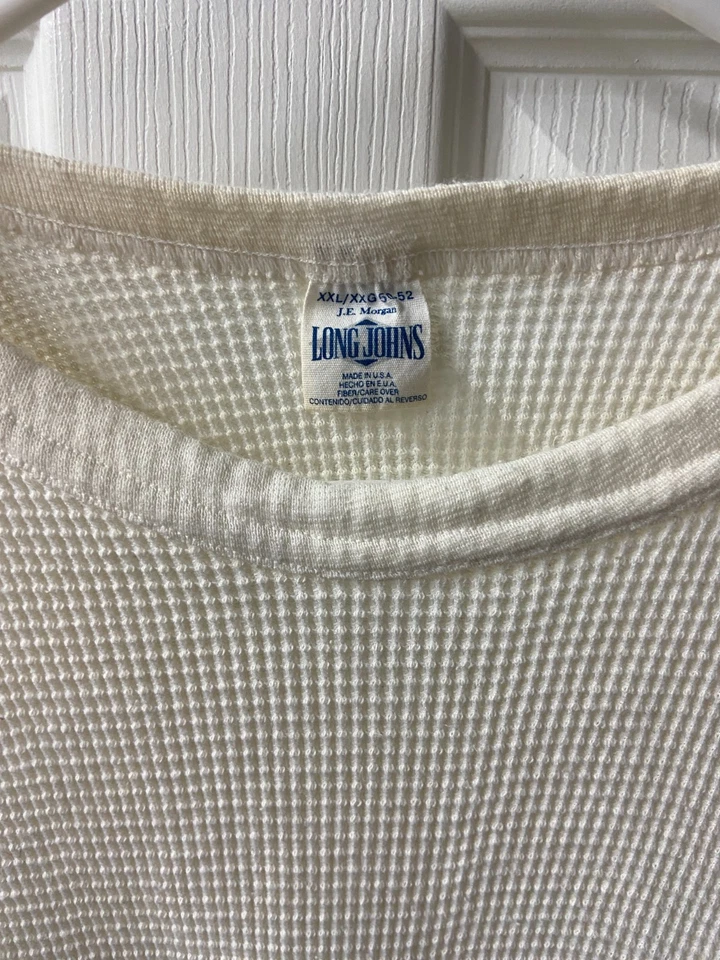 Camisa Térmica Morgan Mills Long Johns De Colección XXL 50-52 Hecha en EE. UU. Tejido Gofre EE. UU. Foto 4 de 4