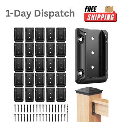 .DN Mate 40 Pcs Deck Railing Brackets for 2x4 Wood with Screws Black