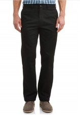 George Chino Pants Men's 36X29 Black Classic Fit Wrinkle Resist Flat Front (HQ)