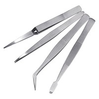 Pinzetten Set 4-Teilig 115Mm 120Mm Spitzpinzette Kreuzpinzette Flachpinzette