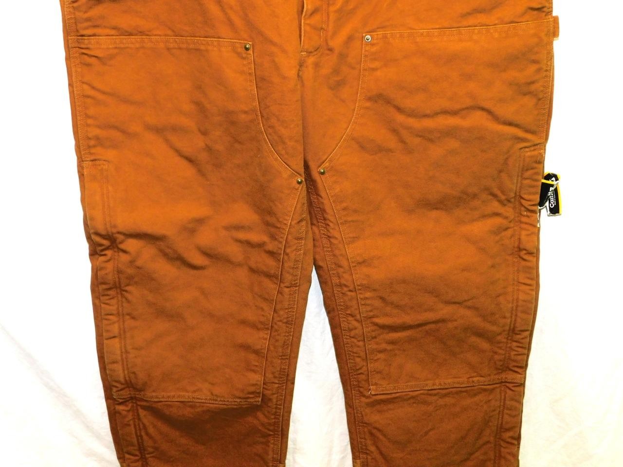 Carhartt 46 x 30 NWT Brown Quilt Lined Pants B194 Sandstone Waist Overall NEW thumbnail 3