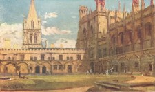 OXFORD. Tom Quad, Christ Church, south entry 1903 old antique print picture