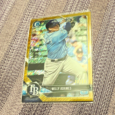 Topps 2018 Bowman Chrome Prospects Willy Adames #BCP200 Rays Gold /50