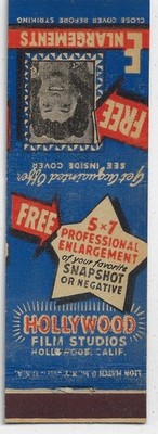 Hollywood Film Studios Hollywood Professional Woman Empty Matchcover