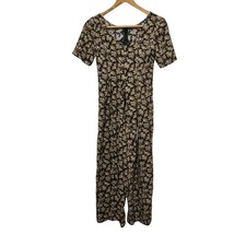Vintage 80s All that Jazz Floral Romper size Small Jumpsuit High waisted