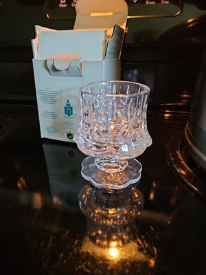 PartyLite 24% Lead Crystal Cottage Light Votive Candle Holder - Retired/RARE 4 H