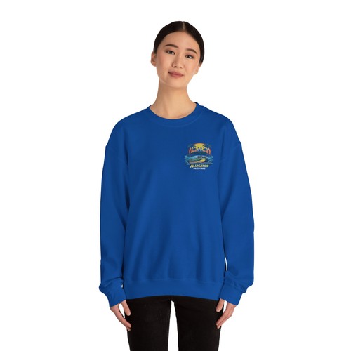 Alligator Sunset Crewneck Sweatshirt | Retro Beach Palm Graphic - Picture 25 of 45