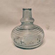 Vintage Antique CH & S Oil Lamp Glass Base  Burner Lantern