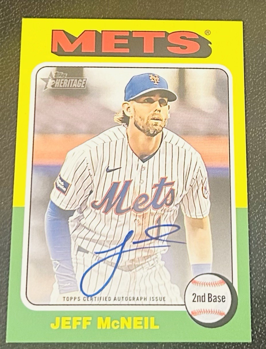 2024 Topps Heritage High Number Jeff McNeil Real One Auto Blue Ink New York Mets