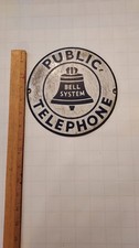 Bell telephone system public porcelain sign advertising communications