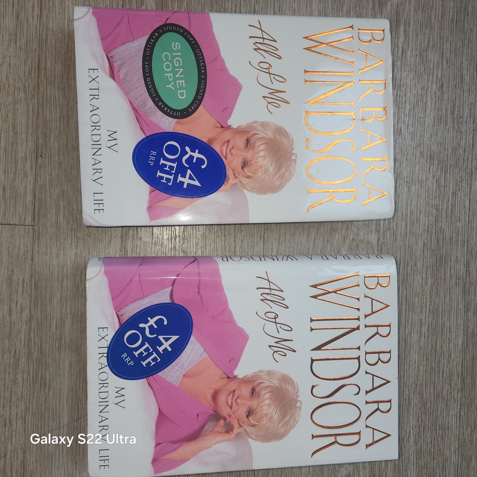Barbara Windsor Signed 2 Hard Back autobiography All of Me My Extraordinary Life