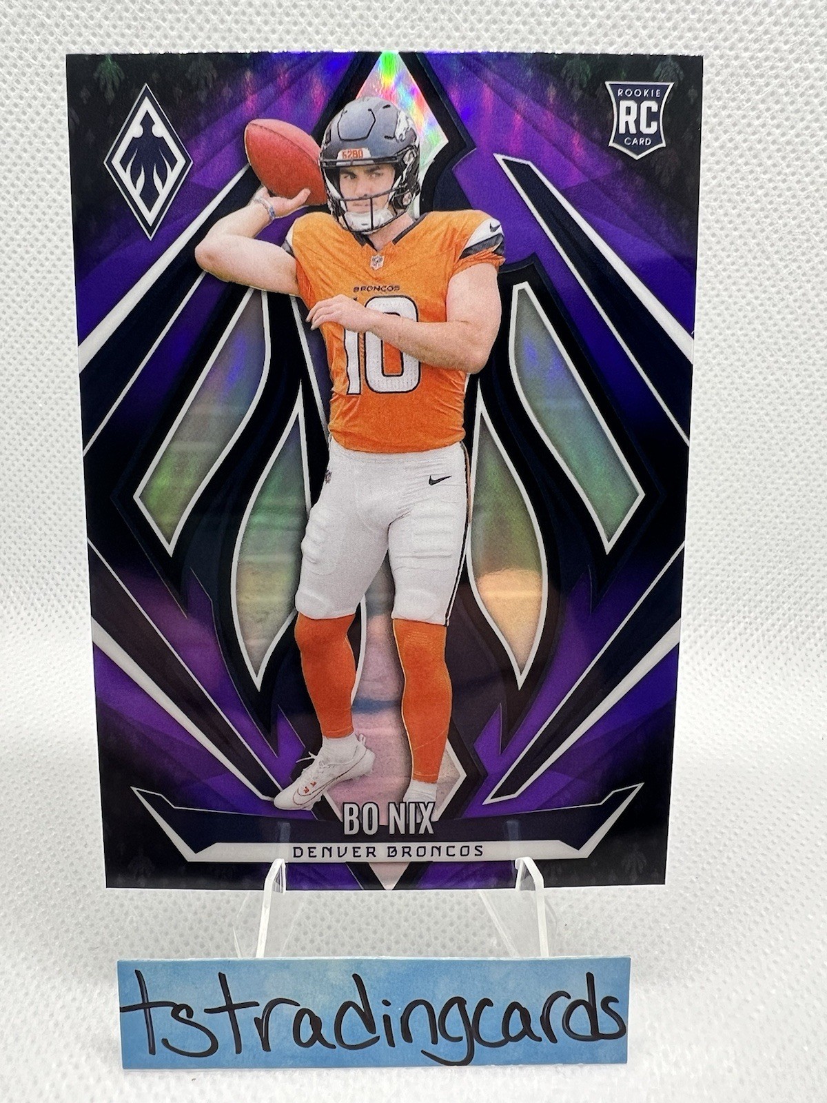 Bo Nix 2024 Panini Phoenix Purple Fade #159 RC