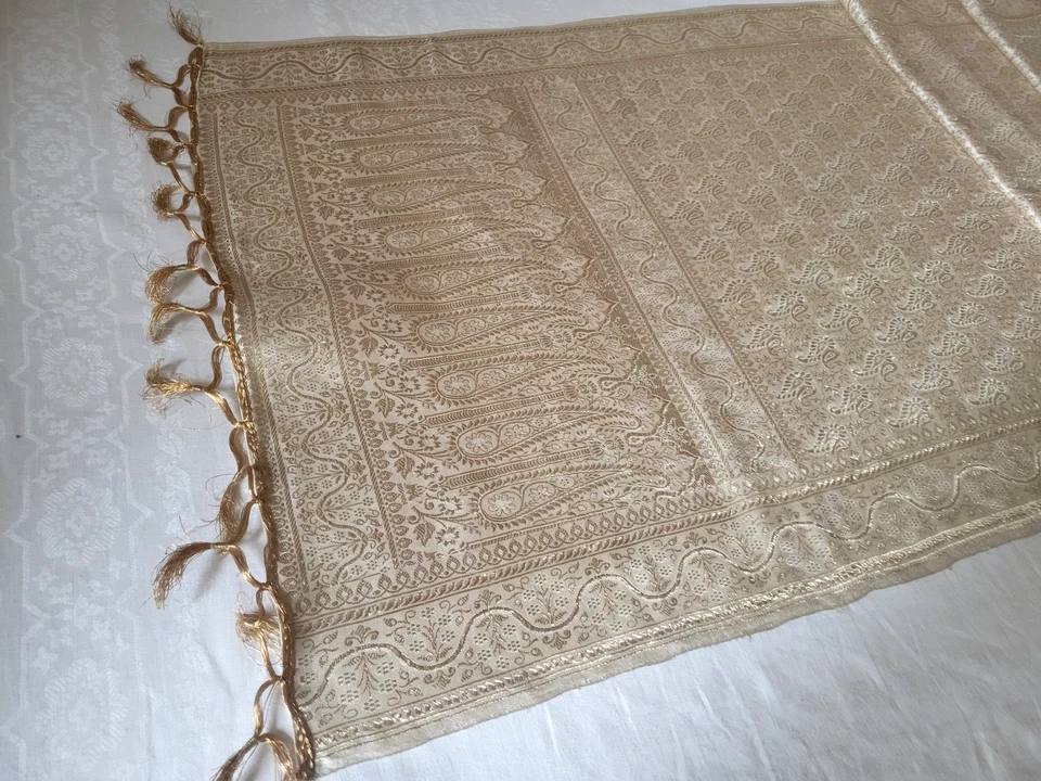 N29 Chemin de table en brocard doré Inde table runner brocade 53x223cm - Photo 2/4