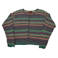 Vintage Alps Cardigan Sweater Women's Medium Made in USA Cottage Cozy Knit