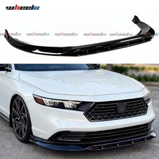 4pc Jdm V1 Style Gloss Black Front Bumper Lip For 11th Gen 2023-26 Honda Accord