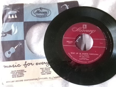 THE BELLTONES-MERCURY 45 RECORD-WAY UP IN NORTH CAROLINA AND STOP WORRYIN