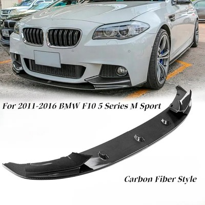 Fits 11-16 BMW F10 535i 528i 550i M Sport Carbon Fiber Front Bumper Spoiler Lip