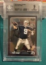 2003 Bowman Chrome #144 Tony Romo Rookie Card RC BGS 9 MINT Cowboys . rookie card picture