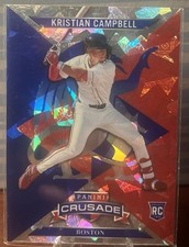 2025 Panini Crusade Kristian Campbell #25 Blue Cracked Ice SP Prizm RC Red Sox