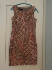Women's Nine West Abstract SummerPrint Sleeveless Sheath Dress Sz 8