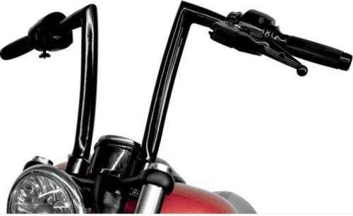 Alloy Art 1-1/4 дюйма Полосатый руль - 12 дюймов - Глянцевый черный мотоцикл 0601-2712 - Изображение 2 из 4