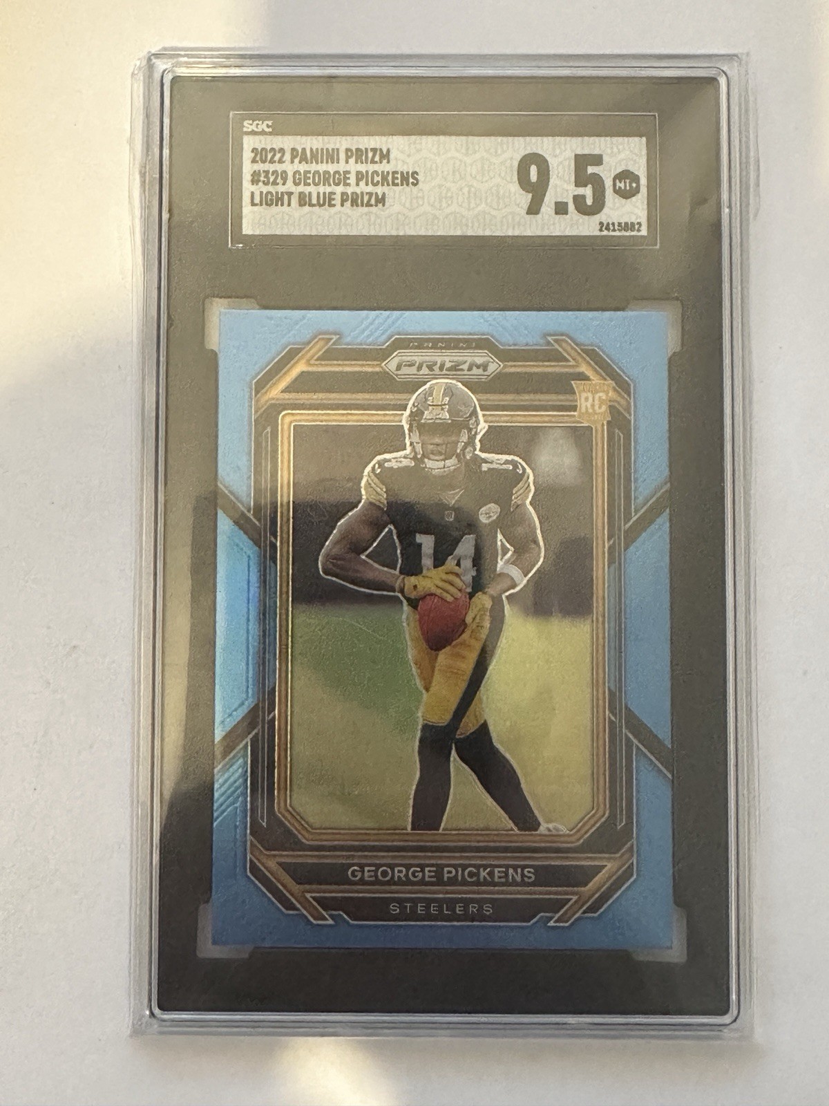 2022 PANINI PRIZM LIGHT BLUE PRIZM #329 GEORGE PICKENS ROOKIE RC SGC 9.5