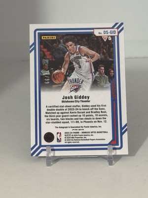 Josh Giddey 2023-24 Optic Holo Dominators Auto /99 #DS-GID SHIPS