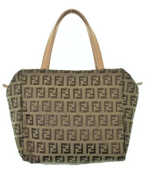 FENDI Handbag Beige Leather Canvas Zucchino Unisex From Japan thumbnail 10